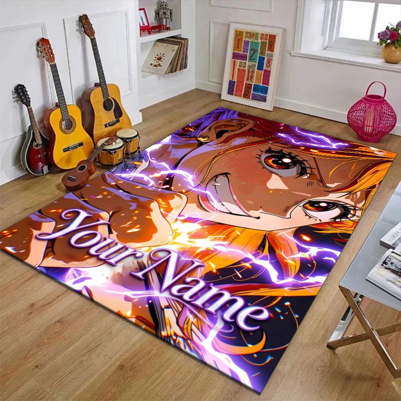 Custom Nami Mat Personalized Name, Polyester Washable Indoor Entryway Rug, Gift for Christmas, Easter, Thanksgiving Day