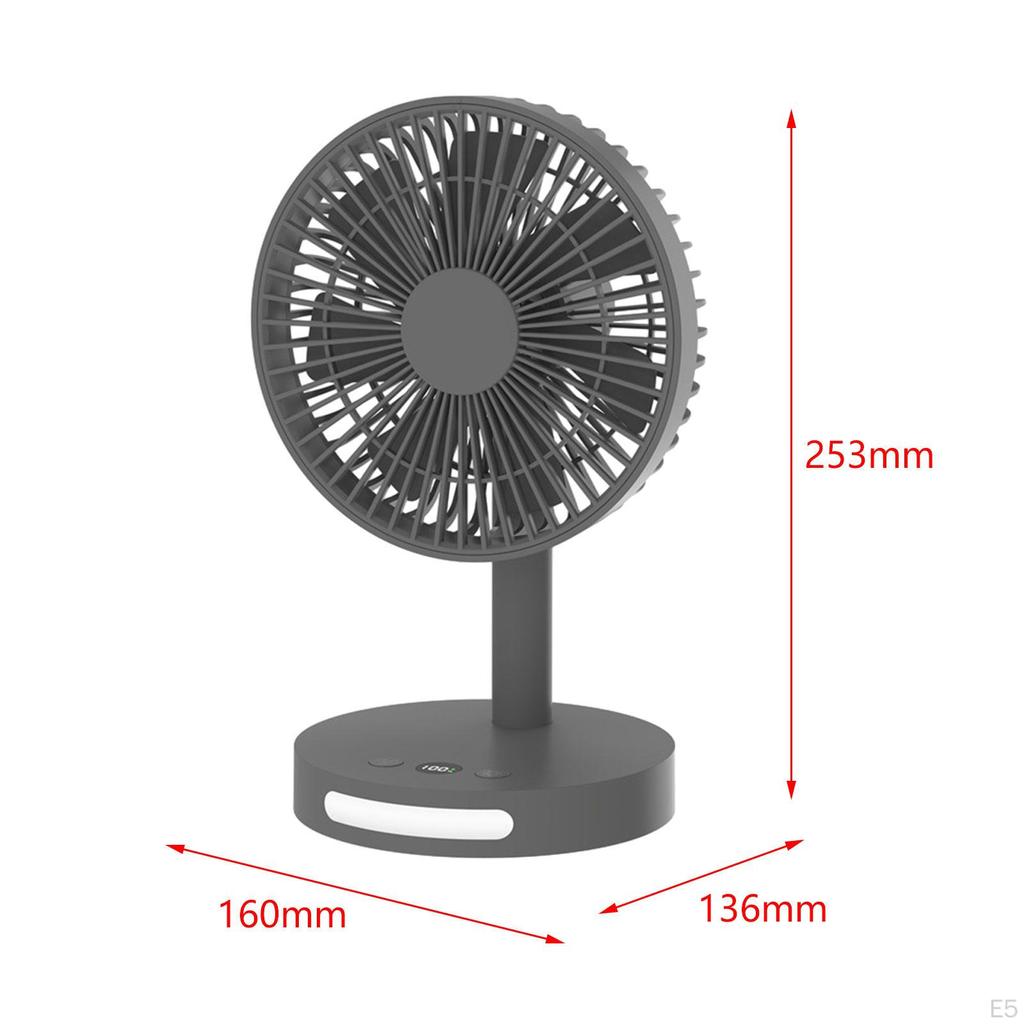 Desk Fan Mini Adjustable Angle Night Light Quiet Powerful Cooling Table for Home Car