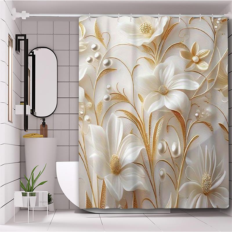 

Plant And Floral Bathing Curtain Bathroom Letters Shower Curtain Waterproof With 12 Hooks Fishes Home Deco Free Ship W60H190(CM)-1 Pcs