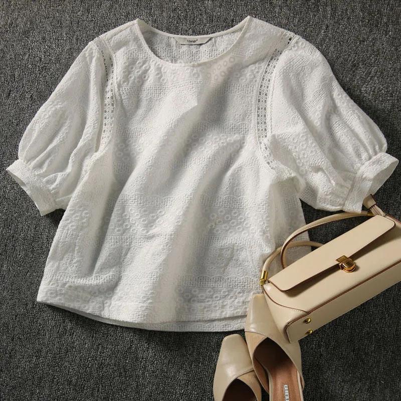 T-shirt for Women Summer Large Size Cotton T-shirt Soft Loose Skeleton Casual Comfortable Pullover T-shirt Top
