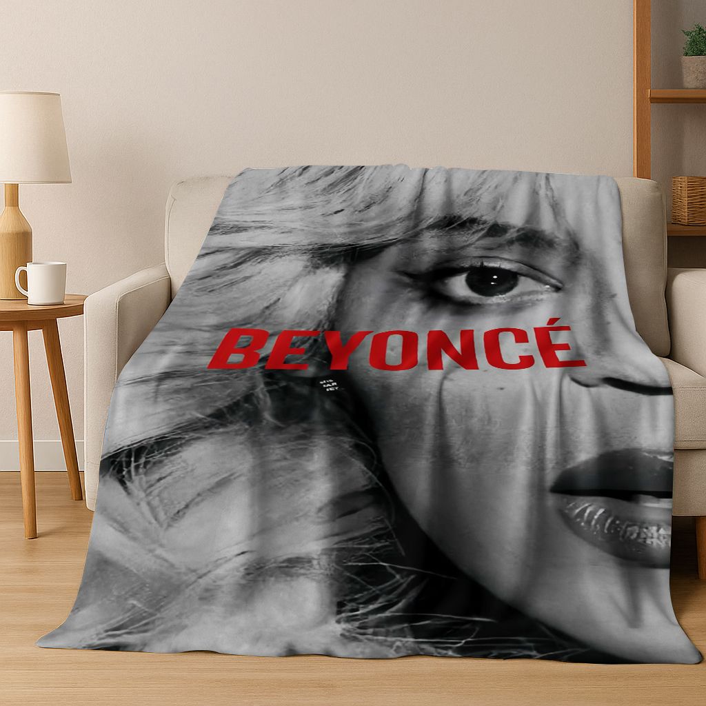 Moderne Popmusik Beyonce Kunst Flanelldecke, Gemütliche Weiche Überwurfdecke für Zuhause Schlafzimmer Bett Sofa Picknick Büro Abdeckung Geschenk Kind
