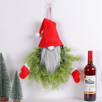 Luminous Faceless Old Man Christmas Wreath Creative Wreath Door Hanging