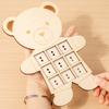 Montessori Toy Wooden Little Bear Geometry Matching Puzzle Rope Threading Game Parent Child Interactive Board Game Education
