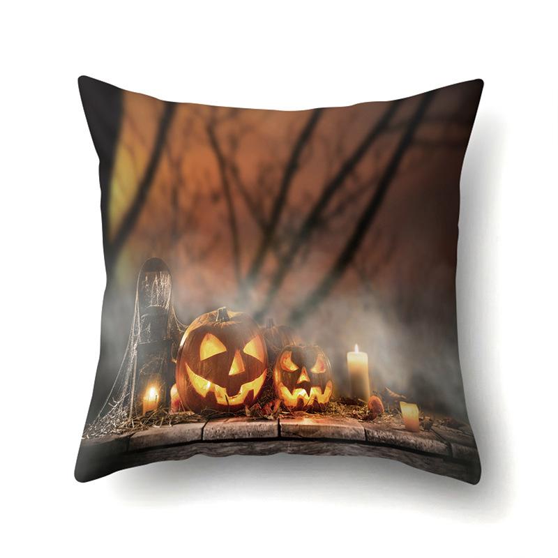 Halloween Pillowcase Car Waist Pillow Pumpkin Sofa Cushion Cover Office Home Living Room Pillowcase