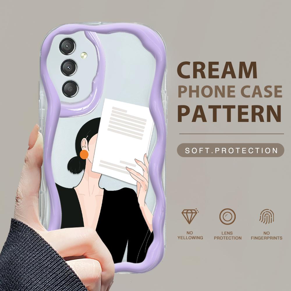 

Милый мультяшный узор, кремовая текстура, мягкий силиконовый чехол с волнистыми краями, чехол для телефона Samsung Samsung M12 прозрачный