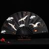 Magpie Hand Held Fan Chinese Folding Silk Fans Sexy Lace Retro Decorative Fan Hanfu Cheongsam Cosplay Japanese Home Decoration