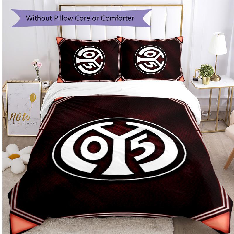 Mainz FC Printed 3PCS Bedding Set Breathable Duvet Cover with Pillowcases Decorative Bed Linen for Bedroom Home