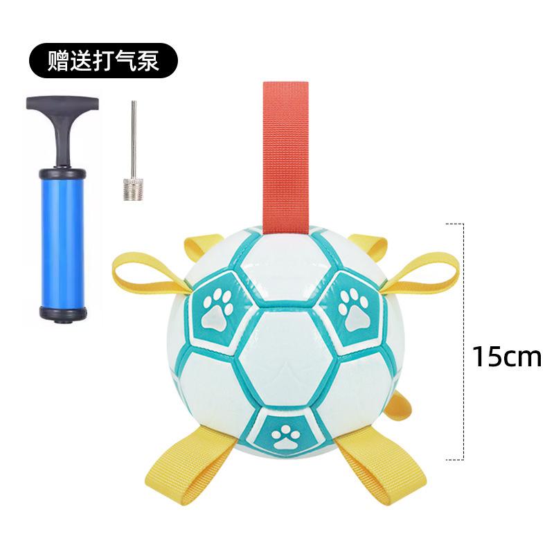 

Dog Football Toys Ball Side Mamu Special Bite-resistant Pet Products for Outdoor Training Dog Supplies blue white football