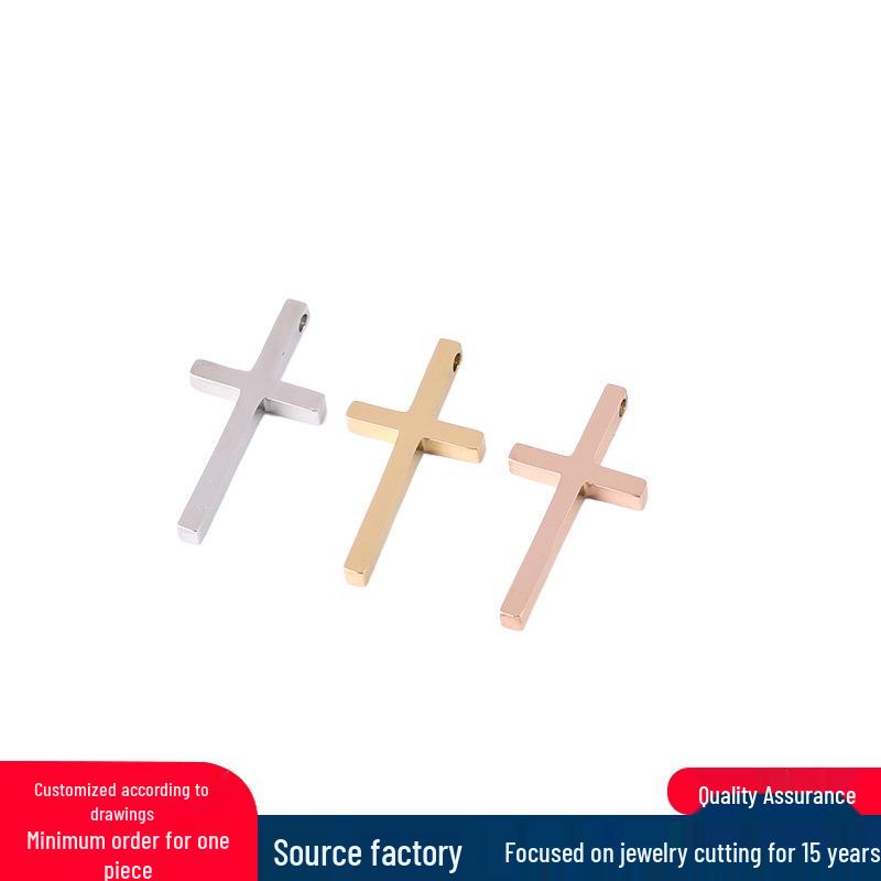 Stainless Steel Mirror Cross Pendant 30x15mm - Fashion DIY Jewelry Accessory