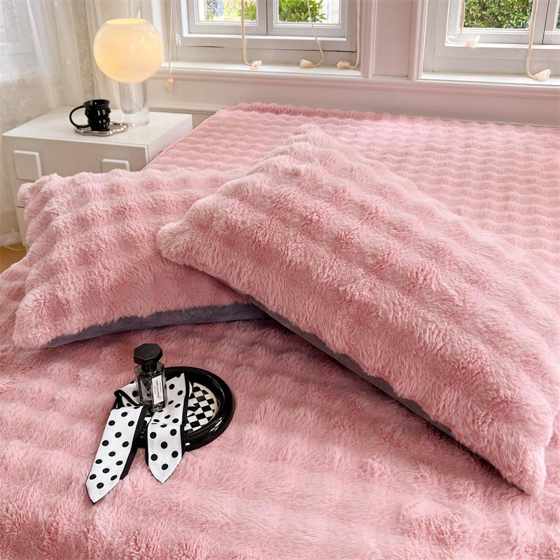 2025 Imitation Rabbit Fur Plush Long Pillowcase, Double Milk Velvet Long Pillowcase, Single Imitation Rabbit Fur Plush Pillowcase