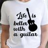 Life Is Better With a Guitar T-Shirt | Acoustic Guitar Graphic Tee, 8 Colors
