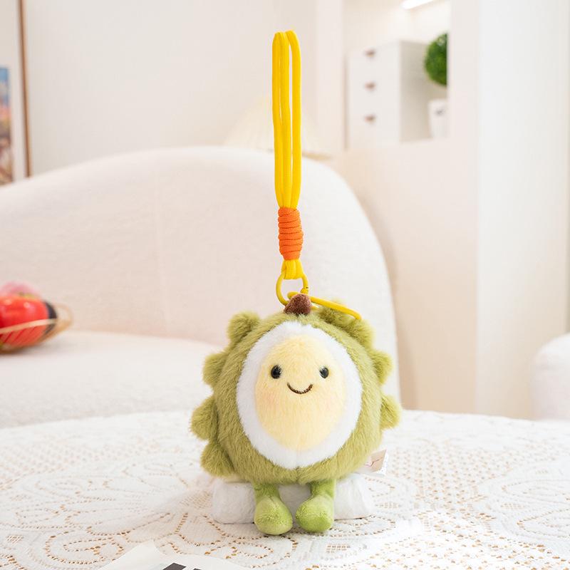 Cartoon Fruit Plush Beanbag Toy - Cute Mangosteen, Peach, Dragon Fruit, Persimmon Pendants - Ideal Gift for Women