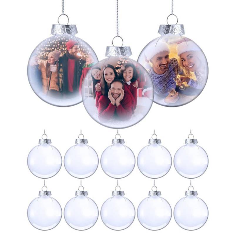 Decoration Christmas 12pcs Transparent Plastic Ball Festival Pendant Decoration