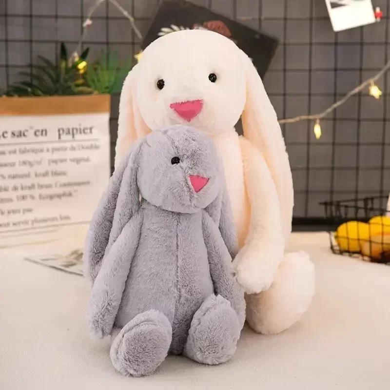 Unisex Soft Cotton Stuffed Rabbit Plush Toy Long Ear Easter Bunny Sleeping Mate Birthday Gift Cute Essential