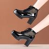 New Short Mesh Boots, Fashionable Boots, Thick Heels, High Heels, Round Toe, Slimming and Height Increasing Martin Boots