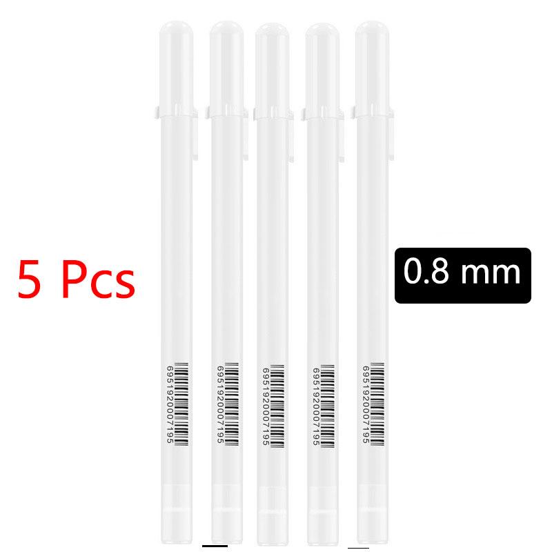 1/3/5PCS White Marker Pens 2.0mm Oily Waterproof White Gel Pen DIY Graffiti Sketching Markers Stationery Wrting School Supplies