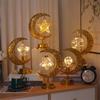 Starry Night Wrought Iron Table Lamp - Moon Sphere LED Bedside Decor