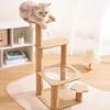 Modern Large Beige Wooden Cat Tree Scratcher Custom Design Climbing Frame for Cats Wholesale Manufacturer Supplies