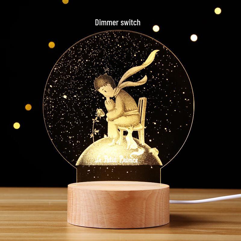 Nordic 3D Rose Little Prince Night Light Lamp