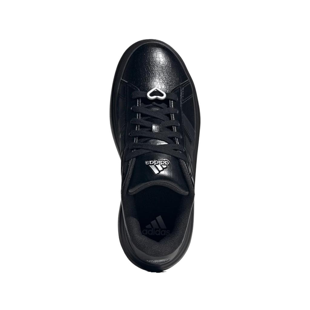 Adidas Grand Court Platform Comfortable Durable Low-Top Tennis Shoes Women Sneakers Black JH8668