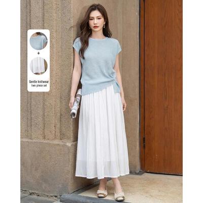 TERRE BLEUE Women's Summer Knit Skirt Set