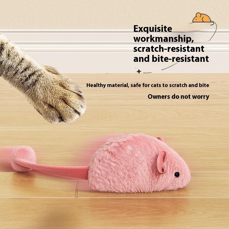 Interactive Plush Mouse Cat Toy With Night Fluorescence Simulation Mouse Cat Self Entertainment Indoor Pet Cat Toy
