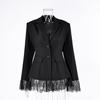 New Autumn And Winter High-End Slim-Fit Lace Patchwork Blazer With A Stylish And Sophisticated Design