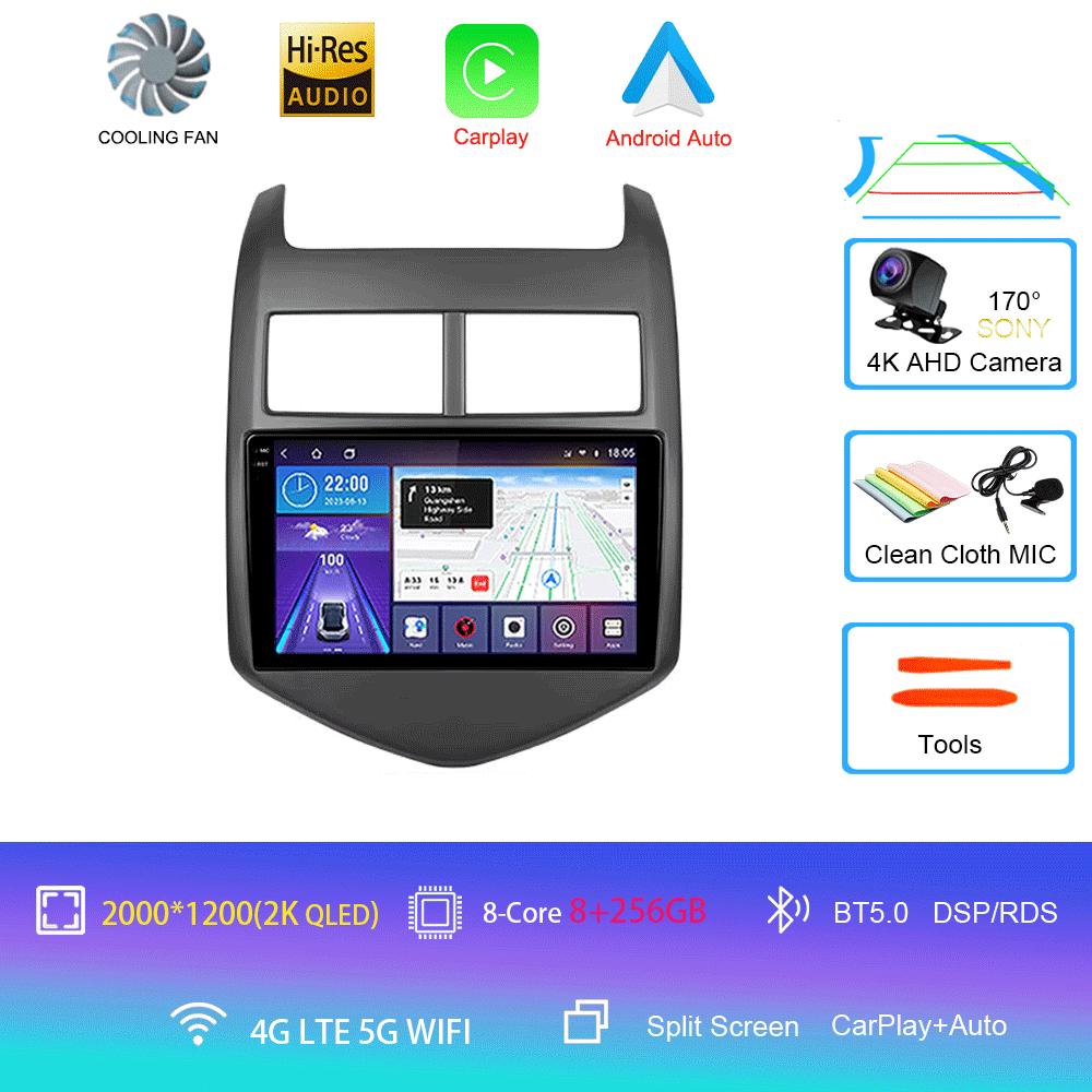For Chevrolet Aveo 2 Sonic T300 2011-2015 Car Radio Android 14 CarPlay Auto Multimedia Player Navigation GPS 2din Stereo Audio