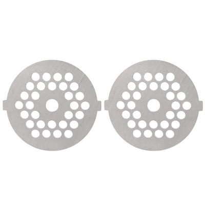 2Pcs Electric Mincer Blade Aço Inoxidável Moagem Placa Orifício Redondo para 5#/B Tipo Moedor(5mm 30