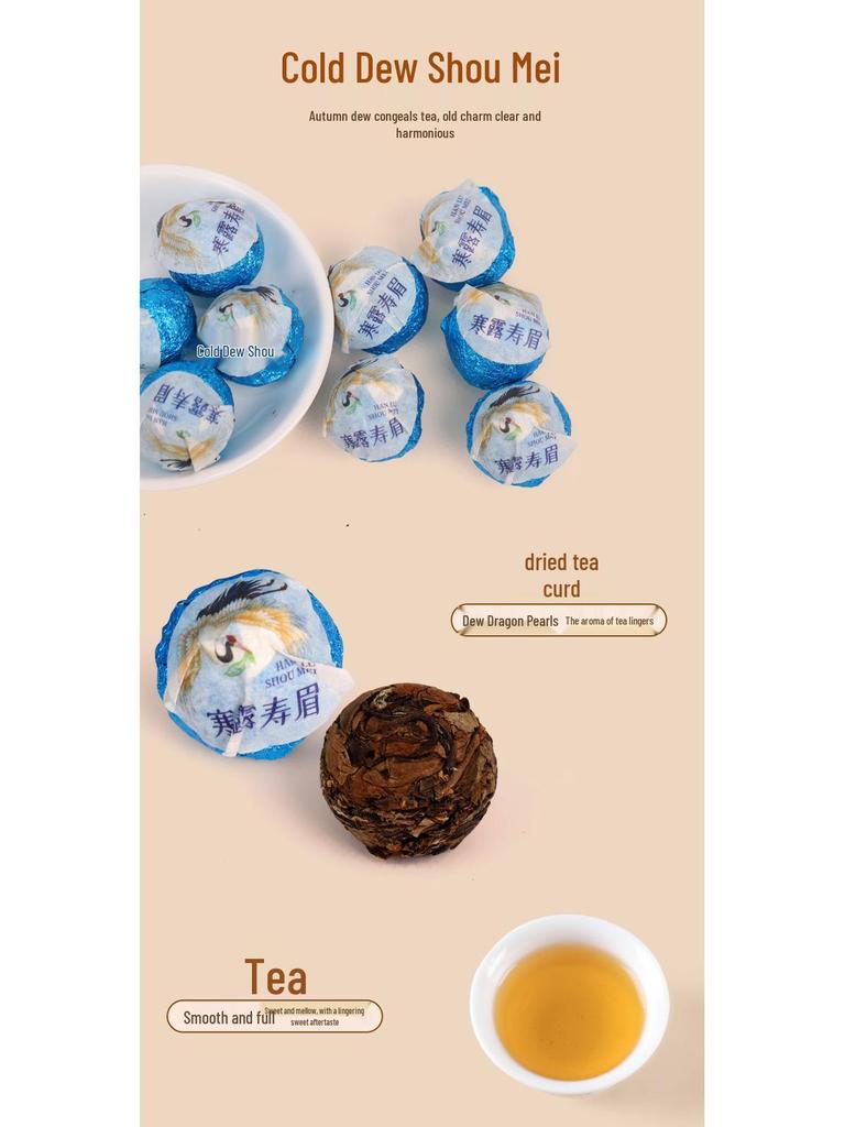 Fuding High Mountain Aged White Tea Gift Box - Shou Mei Long Zhu & Gong Mei Tea Balls with Date Aroma