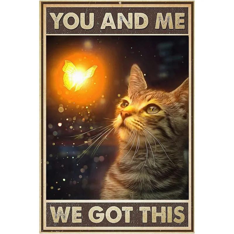 Cat Metal Tin Signs Baking Because Murder Is Wrong Wall Posters Plaque Vintage Iron Painting Decoration for Home Cafe Club Ba