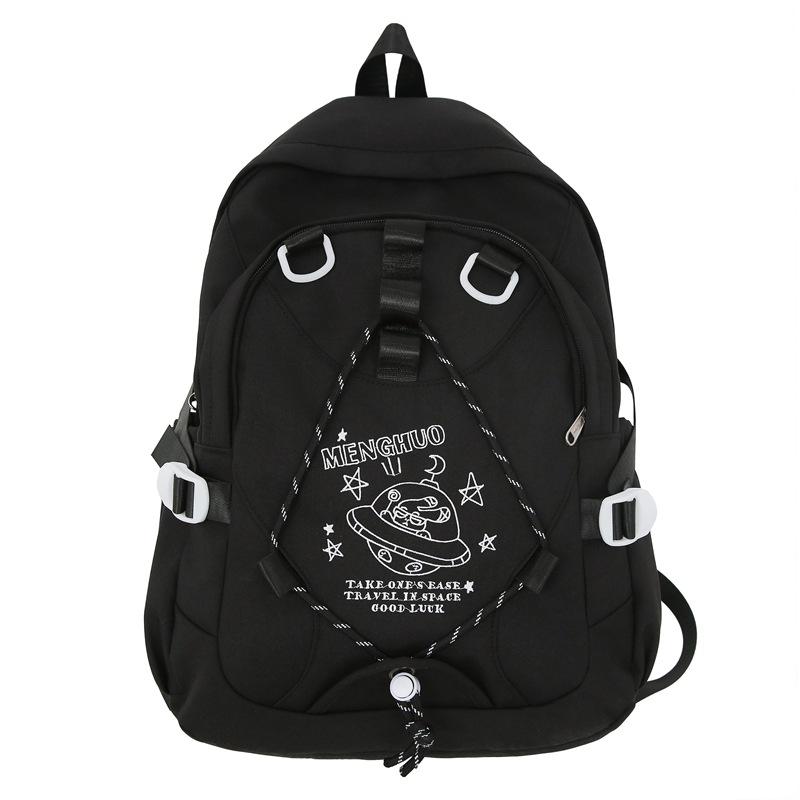 College style printing drawstring student schoolbag spring new large-capacity junior high school student backpack