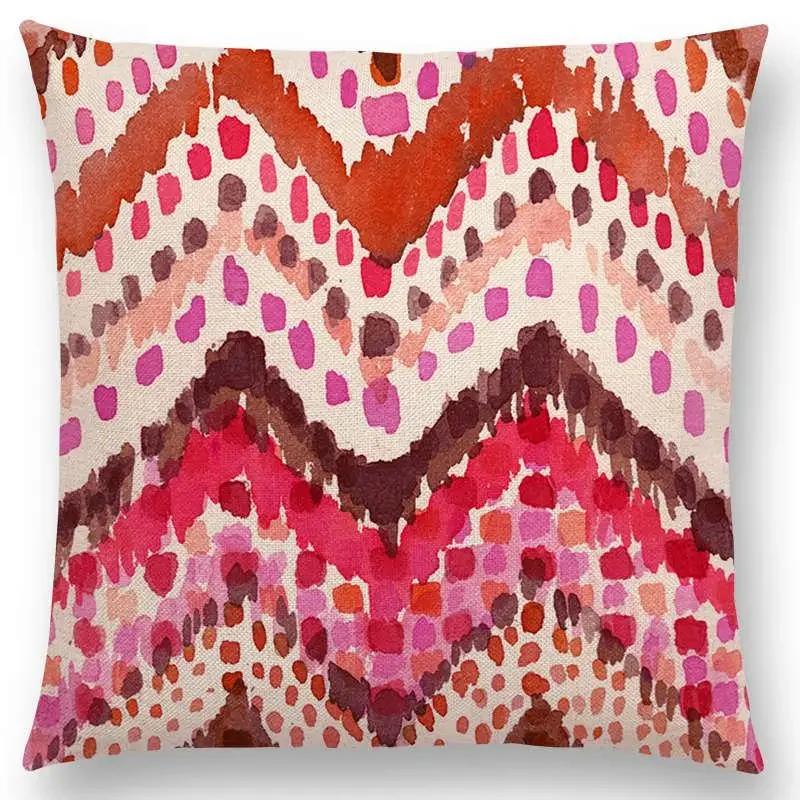 

Горячая Распродажа Наволочка Бохо Стиль Геометрия Радужный Принт Высокое Качество / Наволочка Чехол для Подушки Домашний Декор Декоративный 30x30cm бежевый