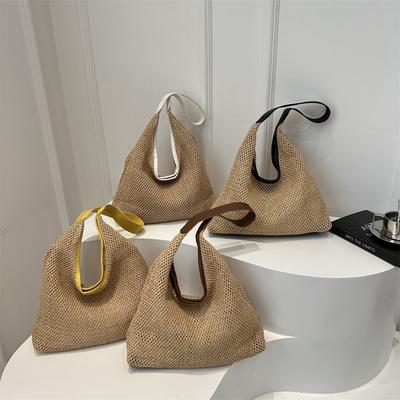 Geantă Tote Retro Tricotată Geantă Tricotată din Paie Nouă Capacitate Mare Geantă de Sub Braț Geantă de Umăr Stil de Vacanță Geantă de Plajă Femei