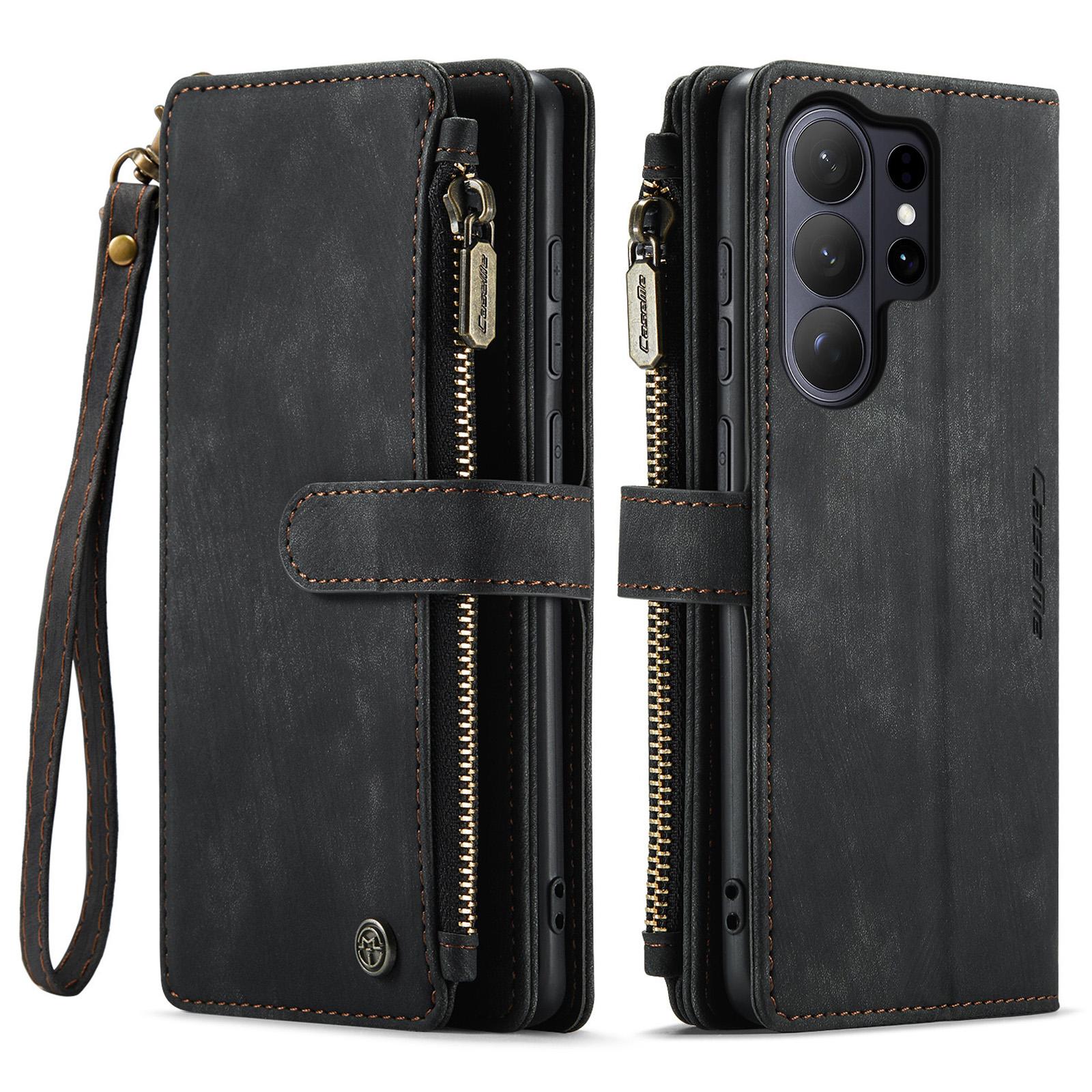 

CaseMe Wallet Case For Samsung Galaxy S26 Ultra , Luxury Multifunctional Zipper PU Leather Cover Protectives Skins Shell with Strap 17*8.4*3.2cm чёрный