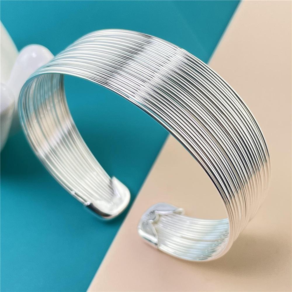 Copper Plating Open Bangle Adjustable Size Cuff Bracelet Made Of Many Coppery Color Threads Artistic Design For Women'S Jewelry