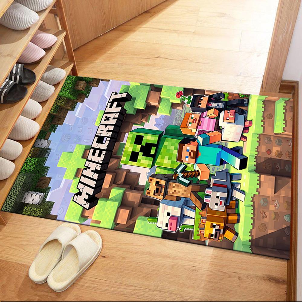 Minecraft 153 Floor Mat Design for Foyer Study Room Dormitory Dining Room Antislip Carpet Anime Office Decor Gift for Festivals