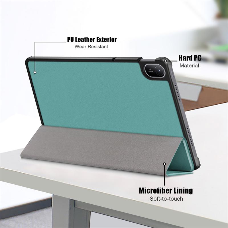 11" Dreifach faltbarer magnetischer Lederständer Faltbare Hart-Tablet-Hülle für Huawei MatePad SE 11 Hülle Schutzhülle Faltbare Hülle 2024