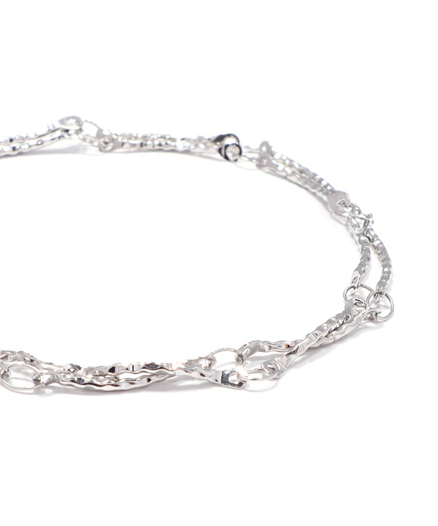 Polalita Wave Texture Double Chain Bracelet (Plt-Br-123_Sv)