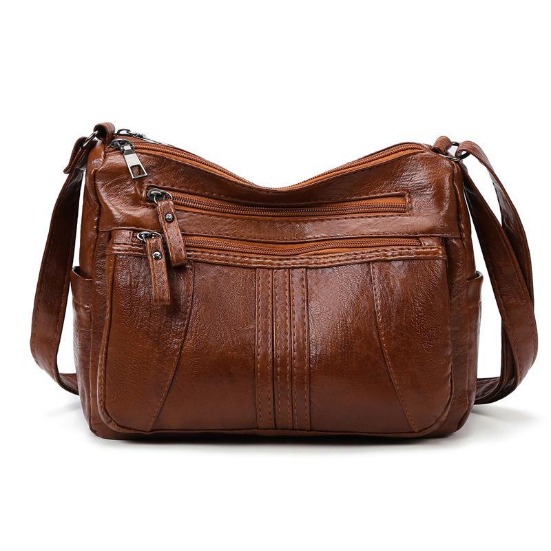 

Нова м яка шкіряна сумка на плече з великою місткістю 2024 року для жінок середнього віку коричневий