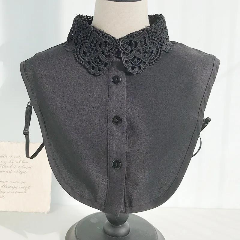 Fake Collar For Shirt Detachable Collars Solid Shirt Lapel Blouse Top Men Women Black White Girls Top Clothes QH132