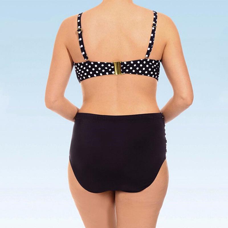 European & American Sexy Plus Size Polka Dot Bikini Swimsuit, 5XL, Gathered