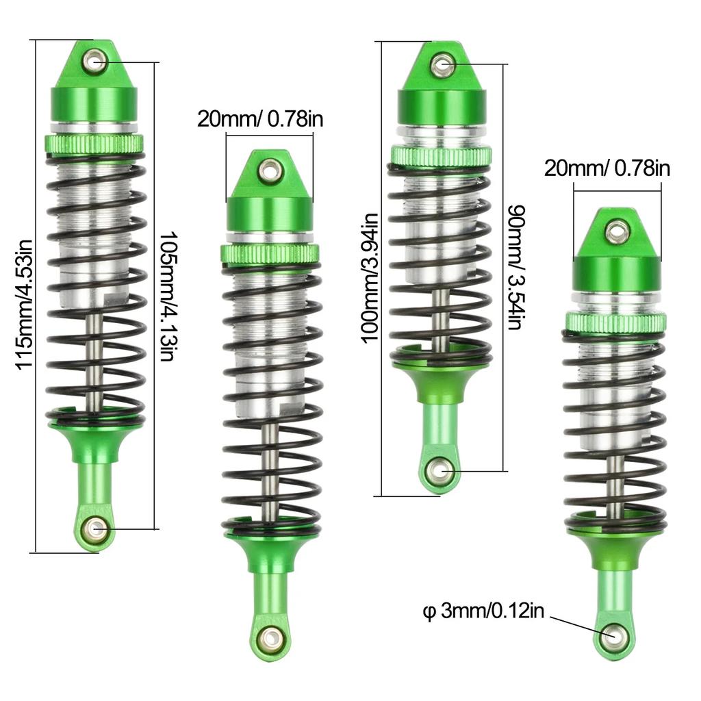 Aluminum Alloy Shock Absorber Set for 1/10 Traxxas Slash 4x4 2WD Rustler VXL Stampede RC Car Upgrade Parts – Front & Rear