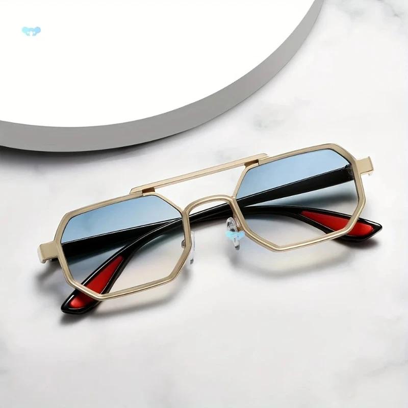 Fashionable Metal Large Frame Sunglasses Cyberpunk Style UV Protection Driving Glasses for Men and Women Trendy Outdoor