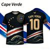 2026 Neues Sommer Kap Verde Flagge Bedrucktes Fußball Kurzarmtrikot, Unisex Schnelltrocknendes Atmungsaktives Outdoor Sport T-Shirt