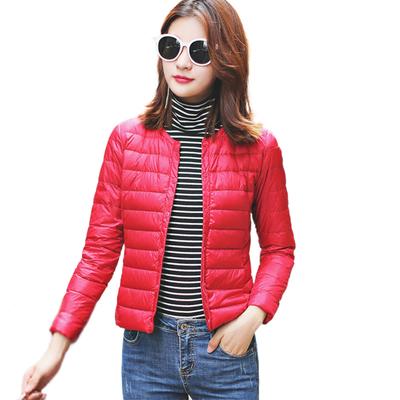 Winter Frauen Ultra Licht Weiße Ente Unten Jacke Kurze Dünne Beiläufige Warme