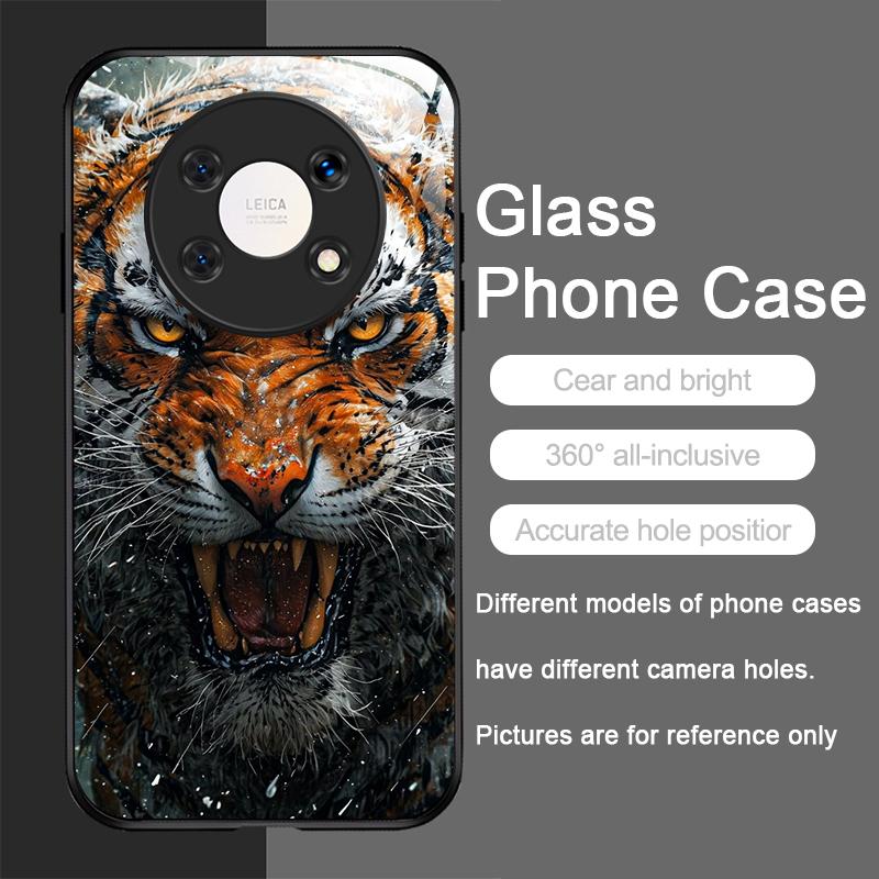 Golden Black Tiger Stripe Flame Print Tempered Glass Phone Case for Xiaomi Redmi Note 15 14 ProPlus 13 11T 10 Lite 15C 14C Cover