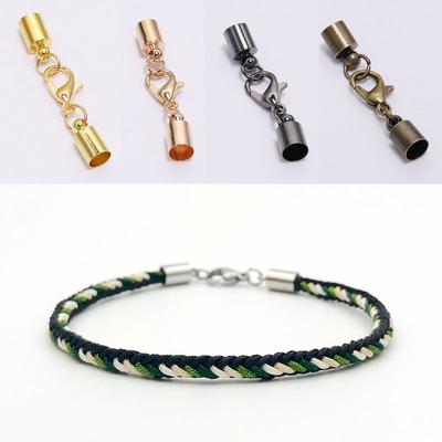 10 teile/los Karabinerhaken Haken Lederband Armband Runde Schnur Enden Kappen Armband Stecker