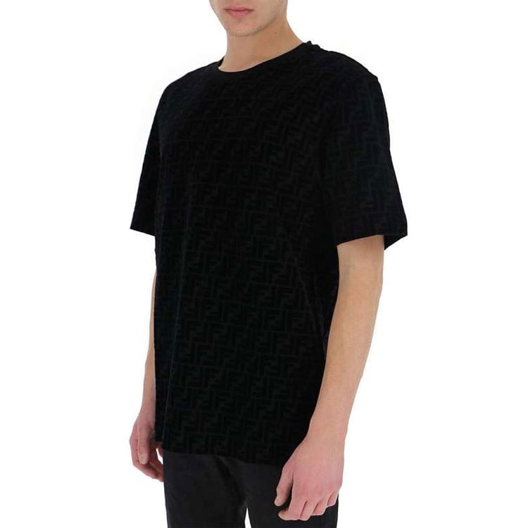 Fendi T-Shirt Herren Schwarz Braun FY0936A7D5F0ABB