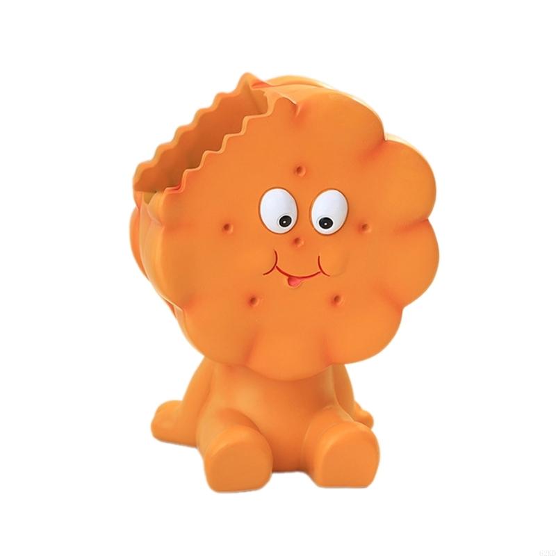 

62KD Creative Biscuit Pen Holder Square Round Cartoon Desk Stationery Organizers for Office Supplies and Decors